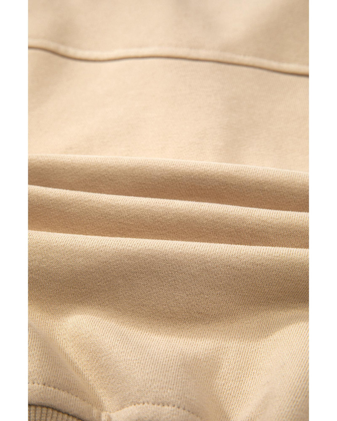 Parchment Quarter Zip Stand Neck Kangaroo Pocket Sweatshirt - M