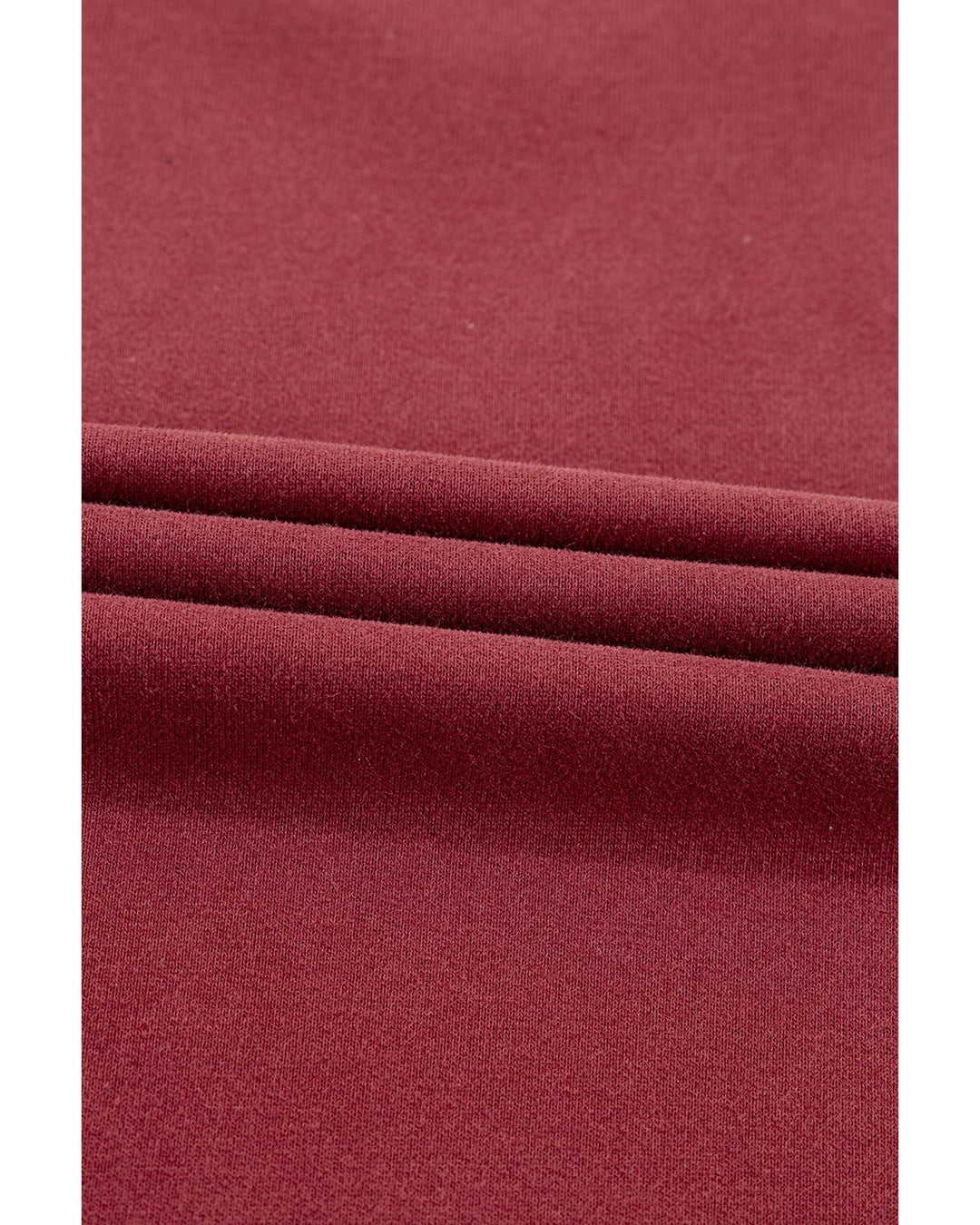 Burgundy Plain Drop Shoulder Crewneck Pullover Sweatshirt - XL