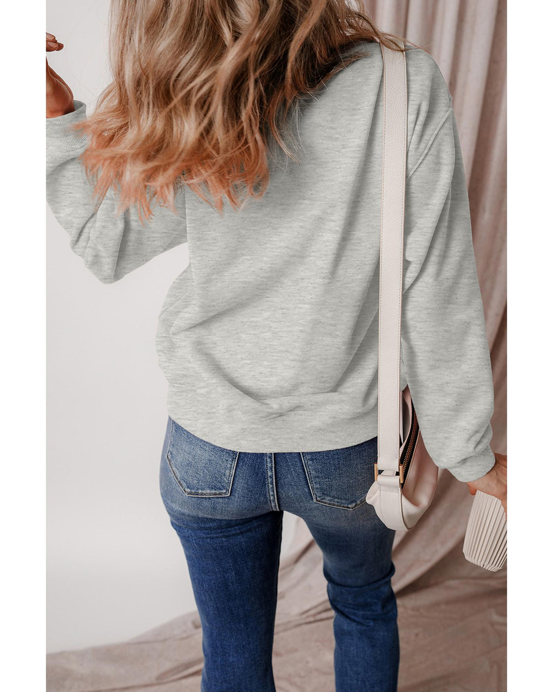 Gray Thanksgiving Pumpkin Season Drop Shoulder Sweatshirt - XL