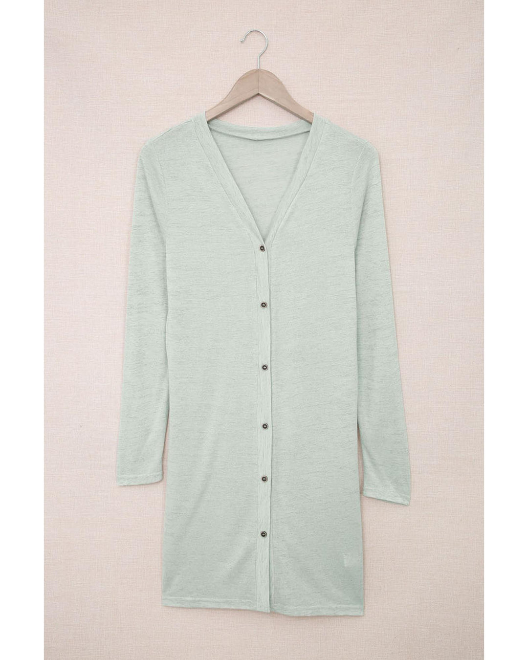 Solid Color Open-Front Buttons Cardigan - M