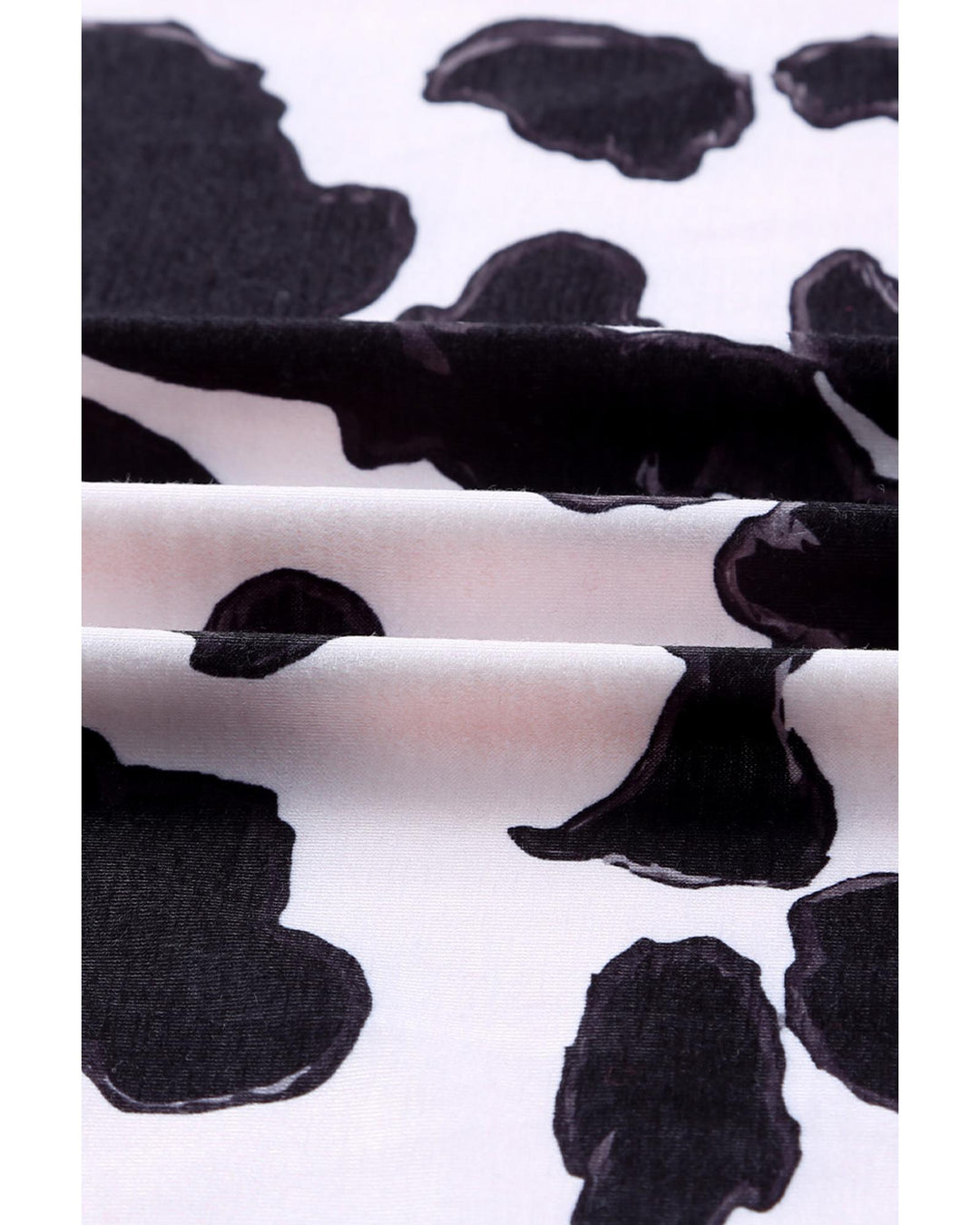 Black Western Pattern Cow Patchwork Open Front Cardigan - M