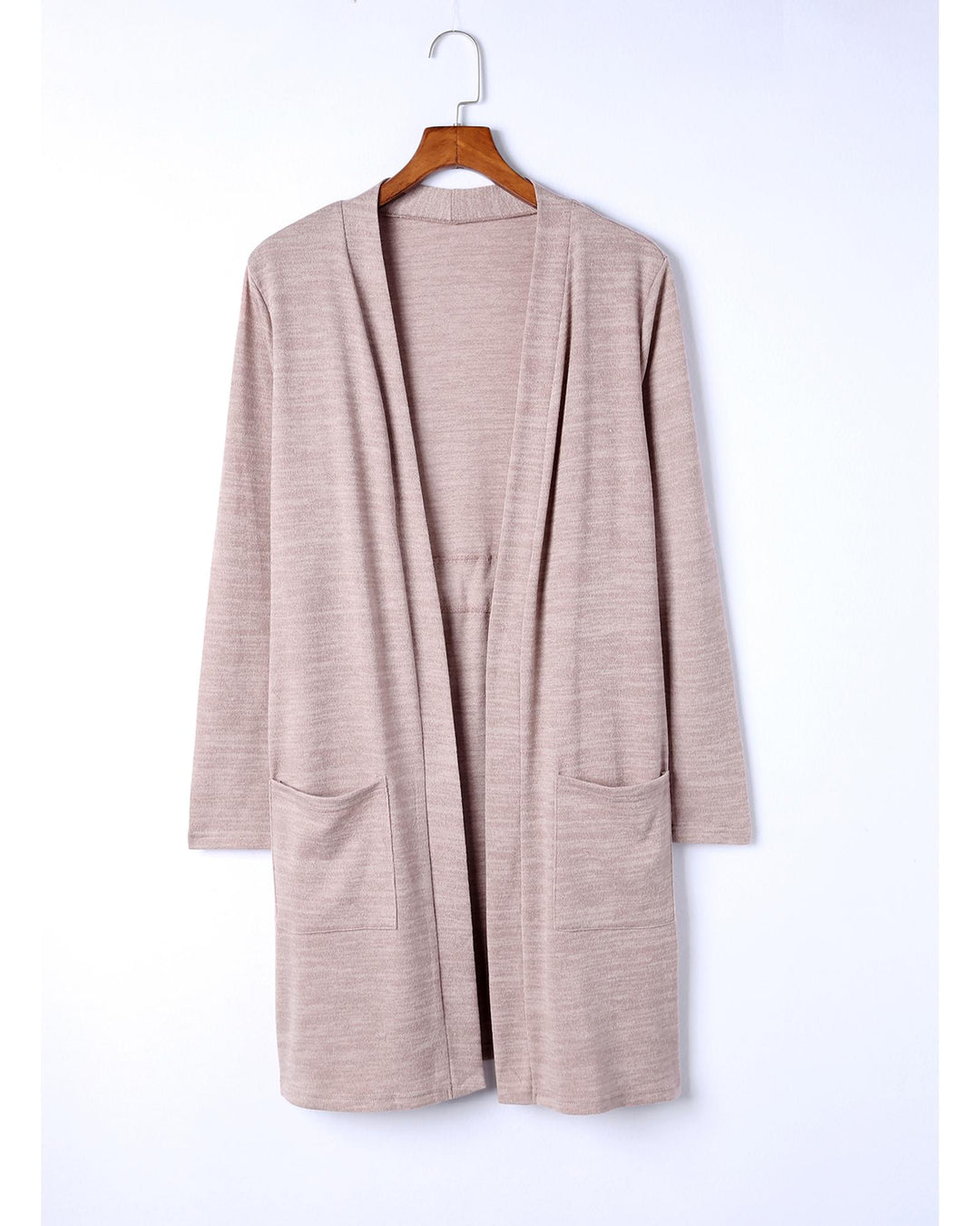 Azura Exchange Pink Tunic Back Open Front Cardigan with Pockets - XL