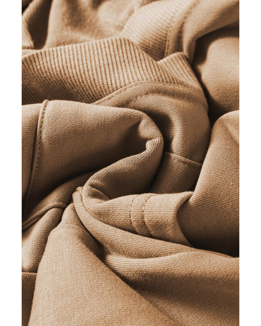 Light French Beige Ribbed Edge Exposed Seam Knit Cardigan with Pockets - M