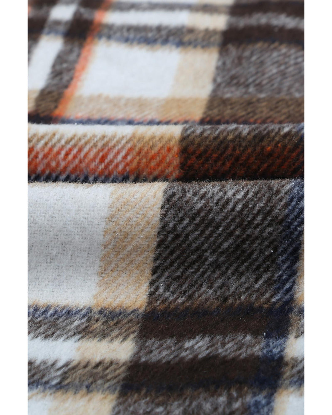 Geometric Plaid Print Pocketed Shacket - 2XL