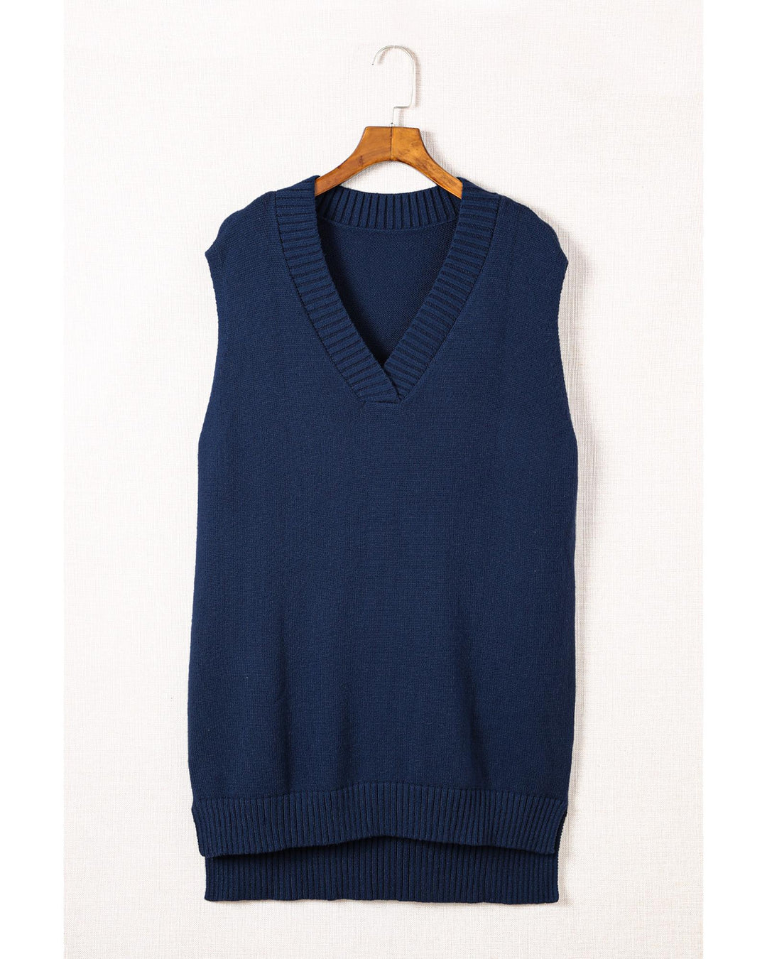 Dark Blue Knit Vest Pullover Sweater - M
