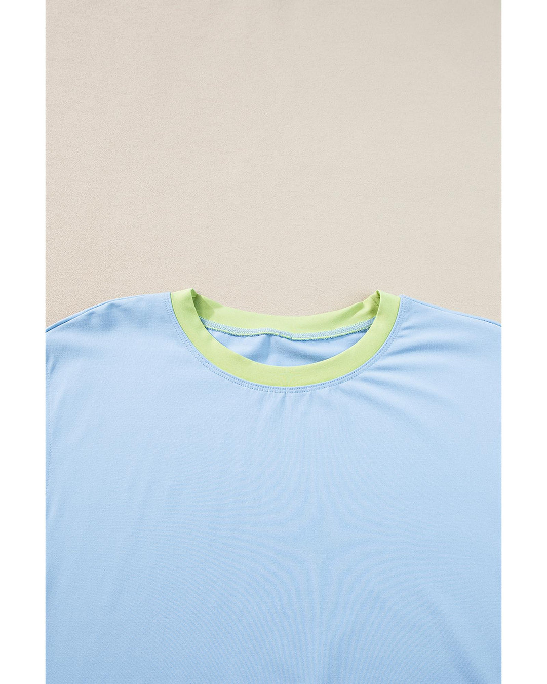 Blue Contrast Trim Cap Sleeve Tee Shorts Set - M