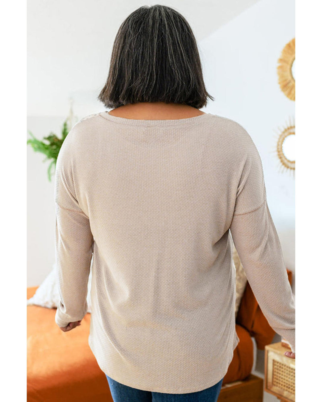 Gray Plus Size Leopard Patchwork Mix Knit Long Sleeve Top - 1X