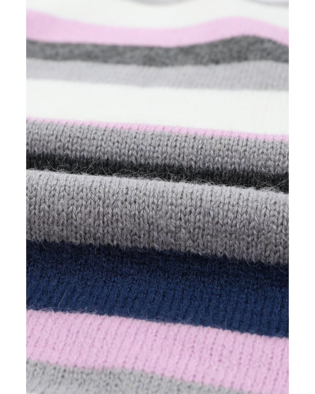 Stripe Plus Size Striped Hooded Knit Sweater - 1X