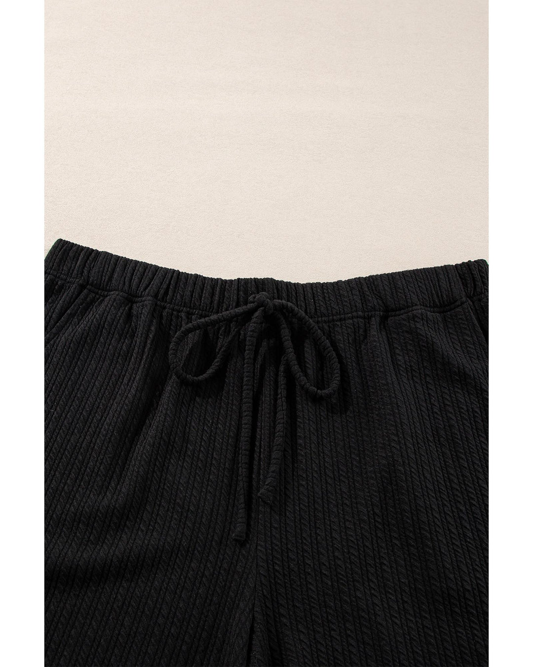 Black Textured Hoodie and Shorts Plus Size Two Piece Set - 1X