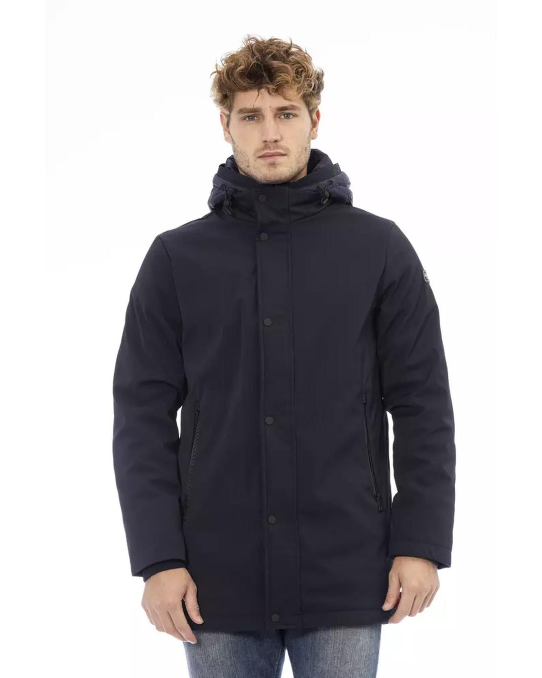 Stylish Long Jacket with External Welt Pockets M Men