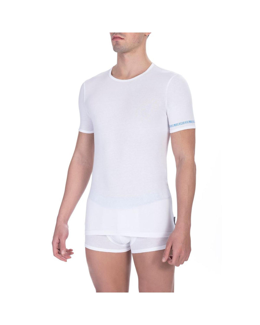 Bikkembergs Men's Elegant Dual-Pack White Crew Neck T-Shirts - XL