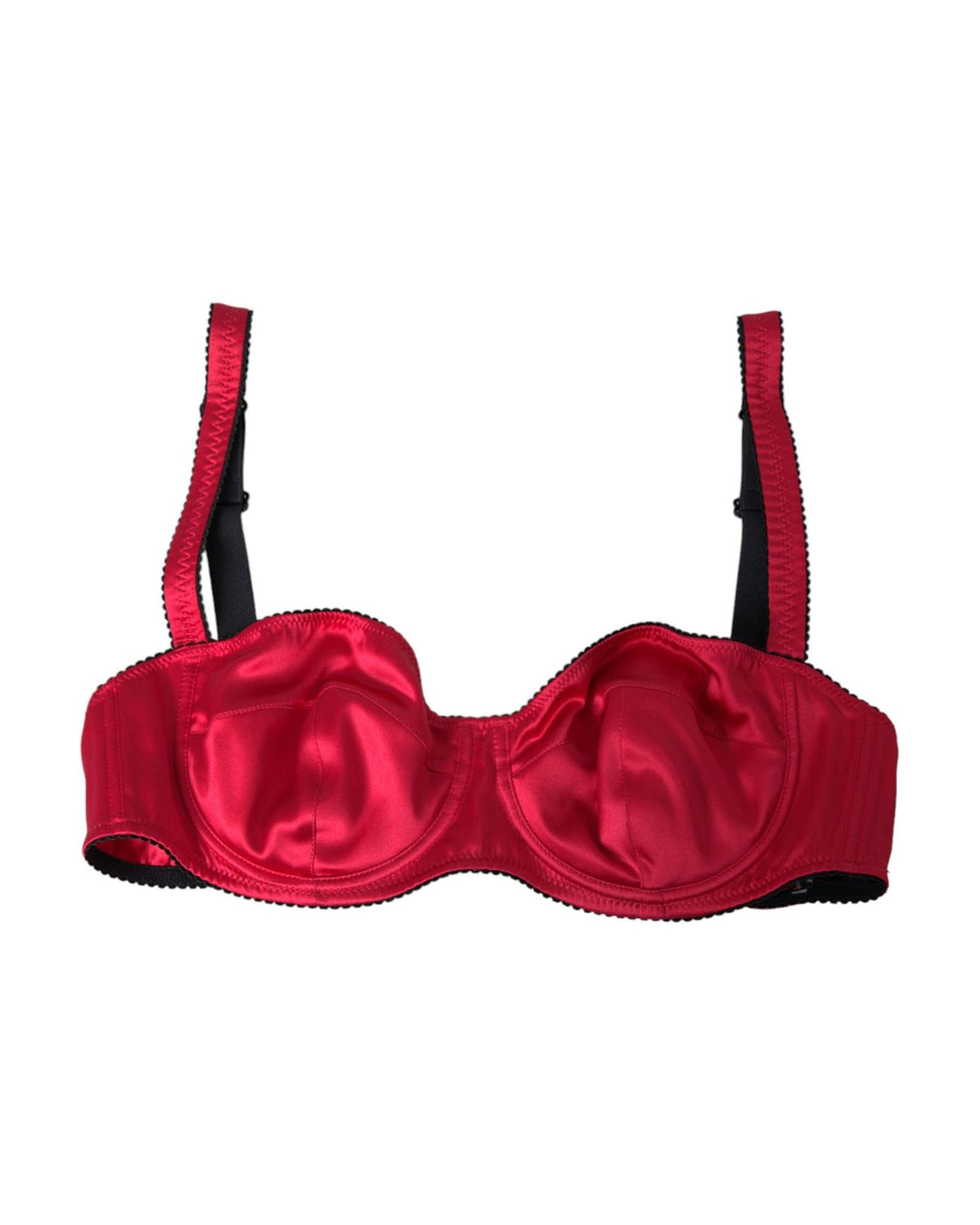 Dolce & Gabbana Women's Bordeaux Silk Stretch Balconcino Bra Underwear - 3 IT