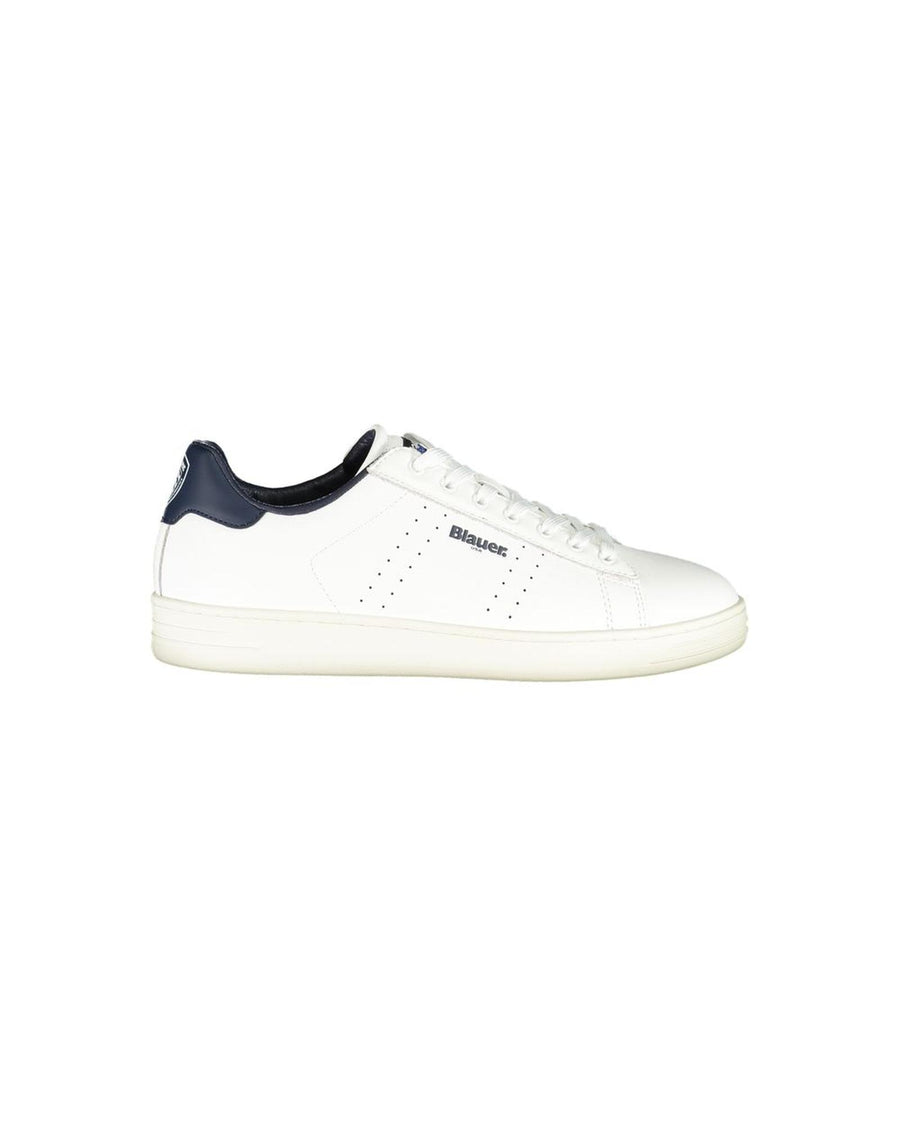 Blauer Men's White Leather  Sneaker - 43 EU