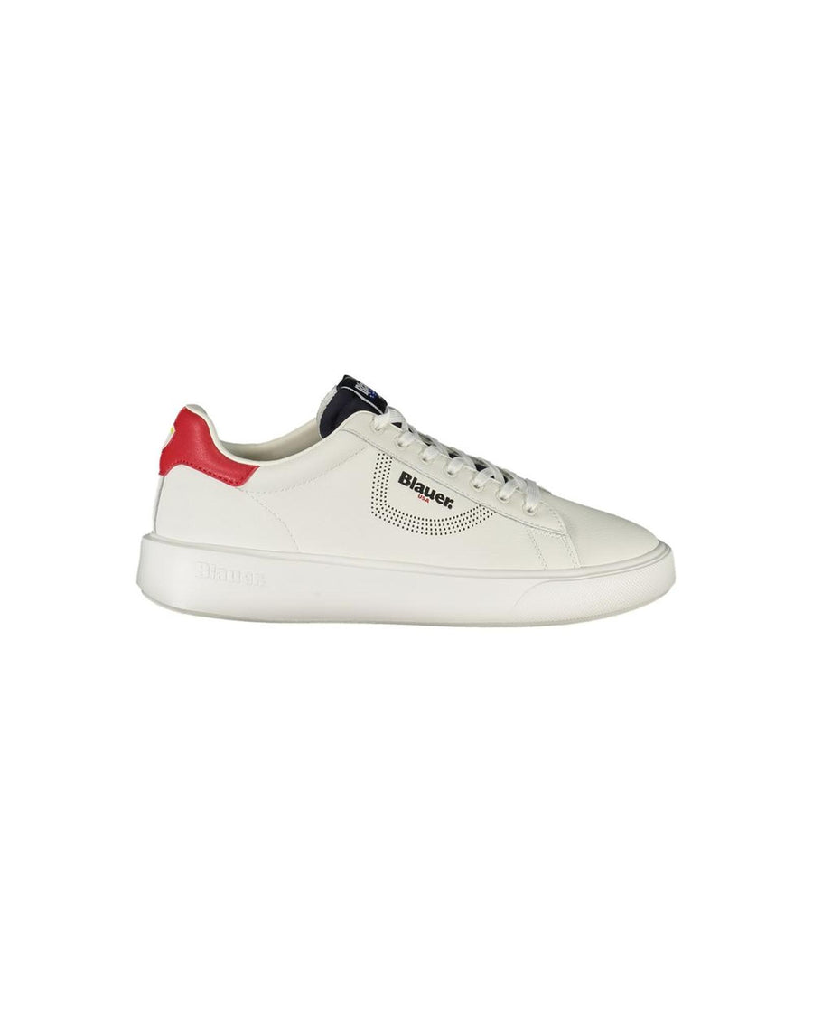 Blauer Men's White Leather  Sneaker - 41 EU