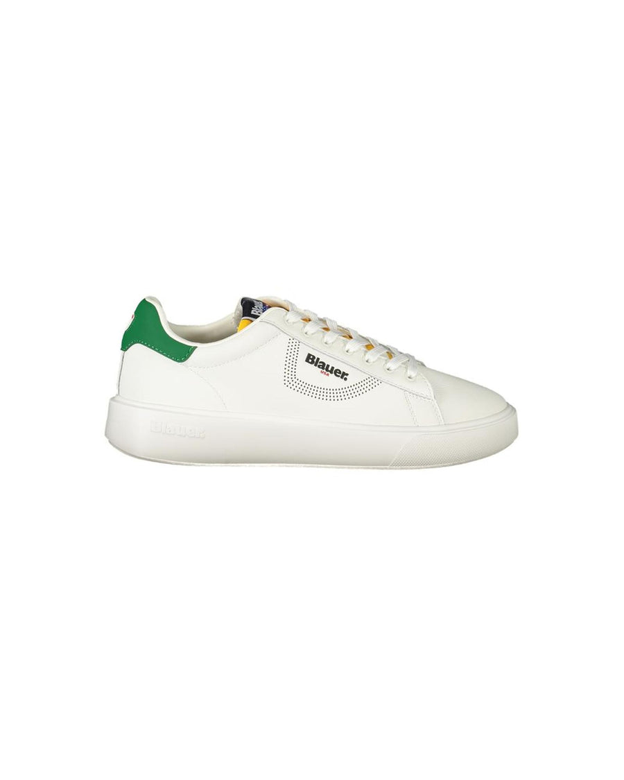 Blauer Men's White Leather  Sneaker - 43 EU