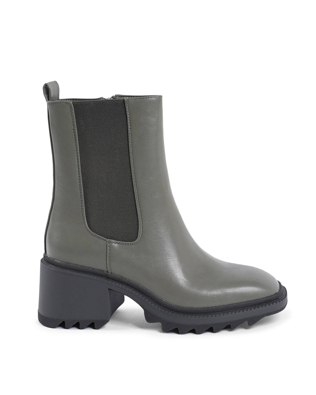 Military Synthetic Leather Ankle Boots with 6cm Heel - 37 EU