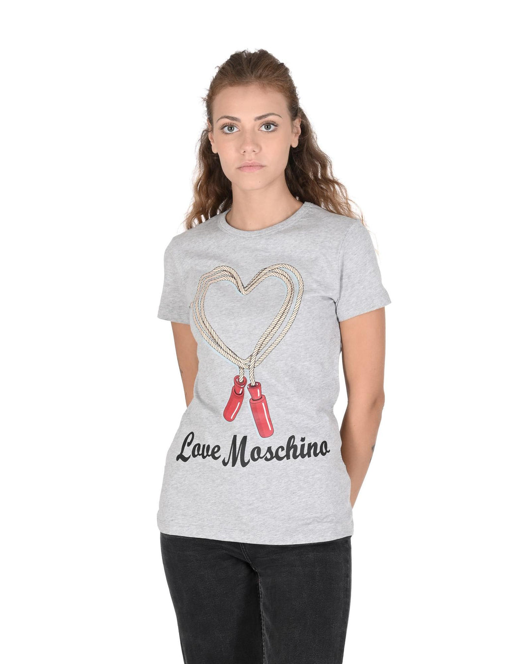 Love Moschino Jump Rope Heart T-Shirt for Women - 38 IT
