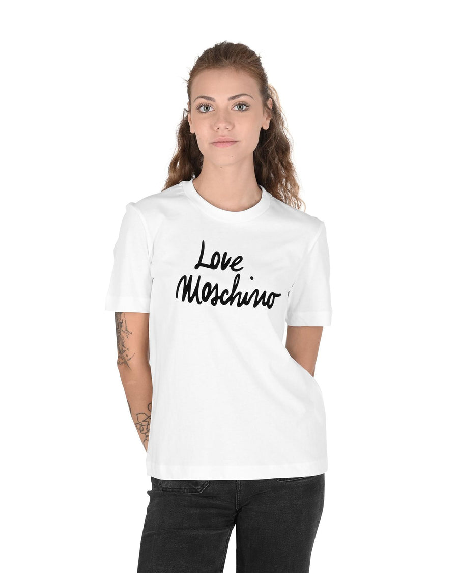 Love Moschino Women's Logo T-Shirt - White - 38 IT