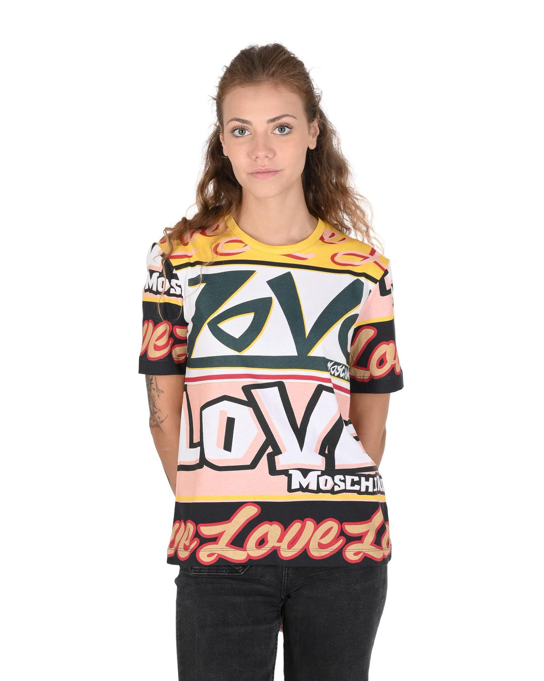 Love Moschino Women's Multicolor Graphic T-Shirt - 40 IT