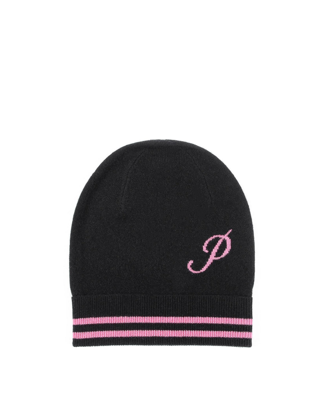 Monogrammed Cashmere Beanie with Contrasting Letter - One Size