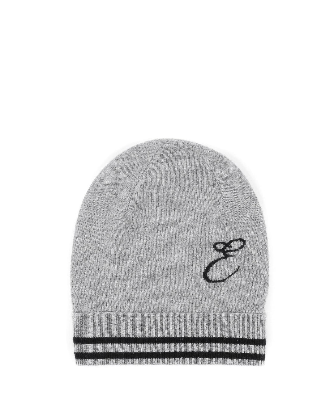 Monogrammed Cashmere Beanie with Contrasting Letter - One Size
