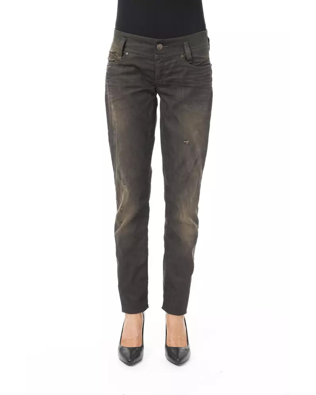 BYBLOS Women's Black Cotton Jeans & Pant - W26 US
