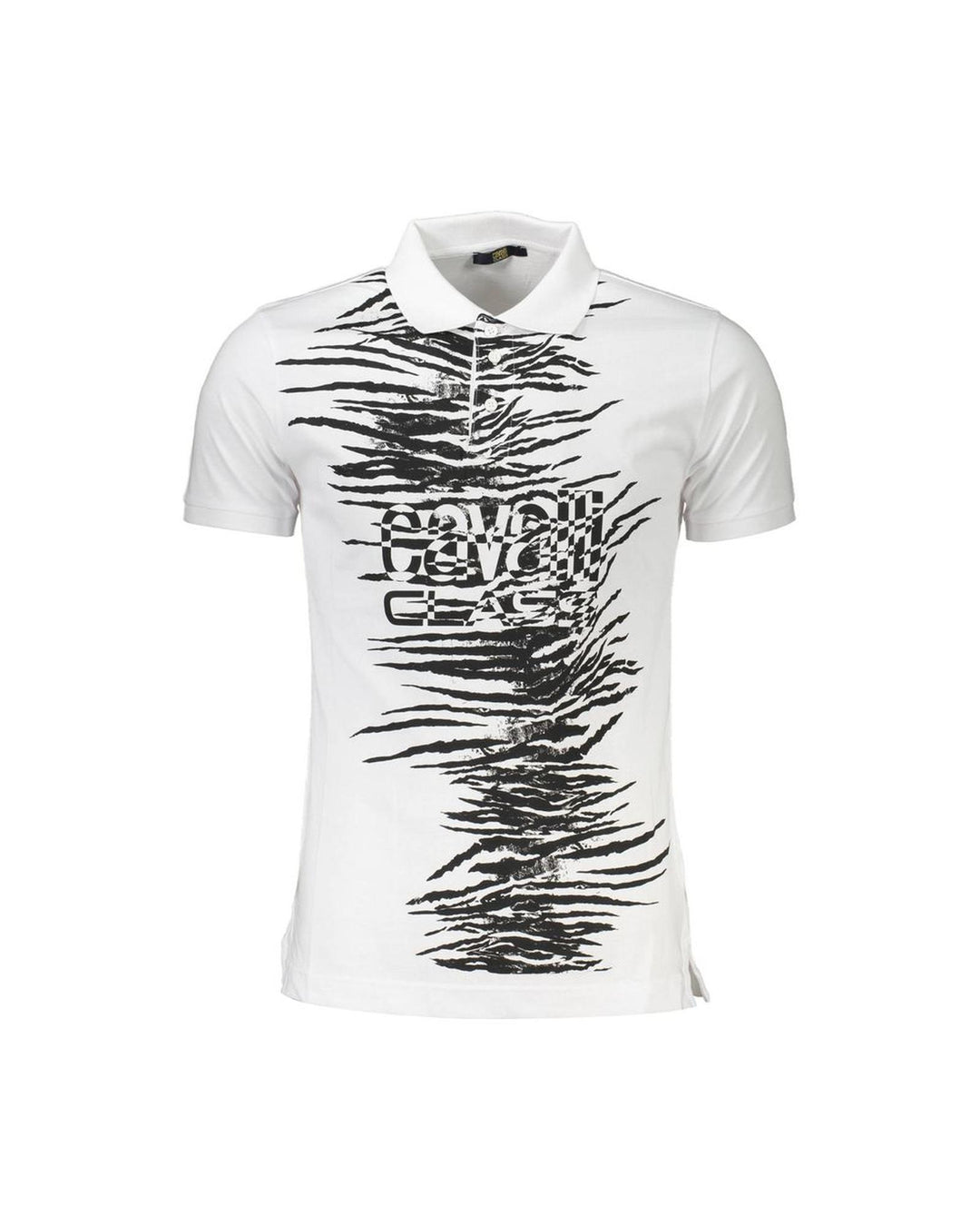 Cavalli Class Men's White Cotton Polo Shirt - XL