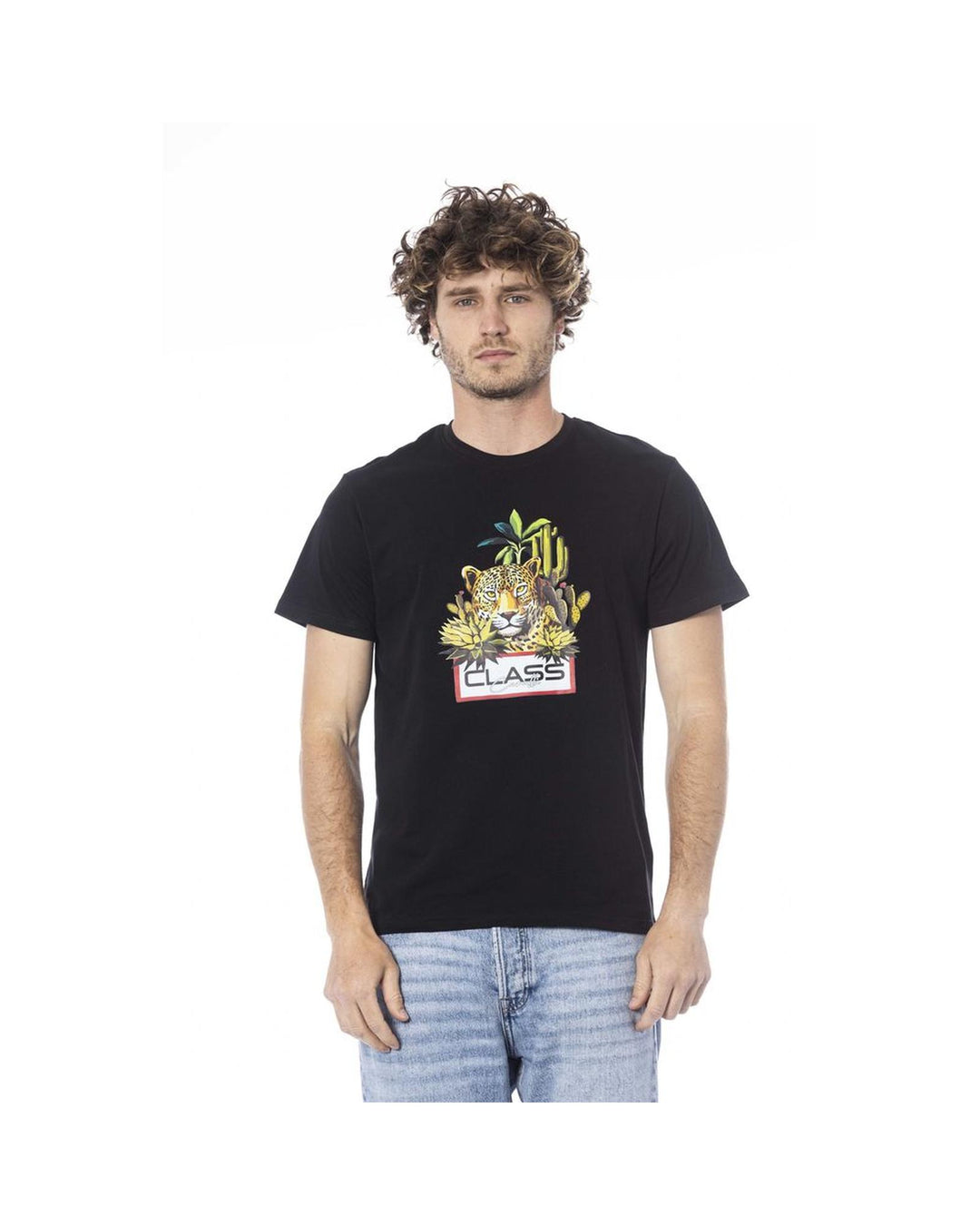 Cavalli Class Men's Black Cotton T-Shirt - L