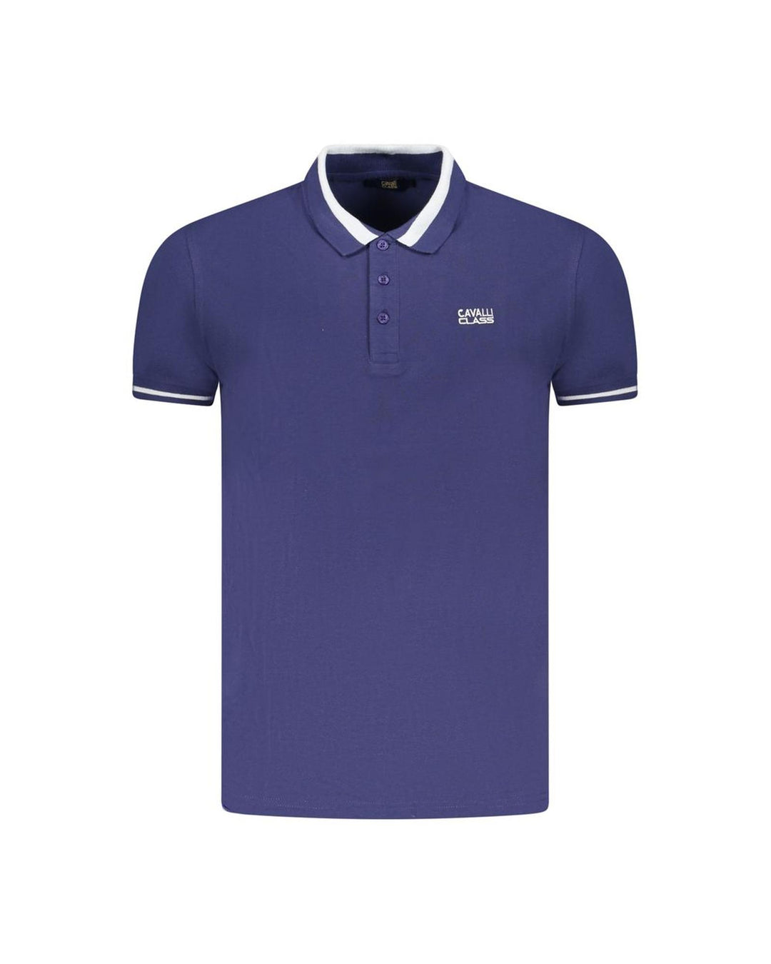 Cavalli Class Men's Blue Cotton Polo Shirt - XL
