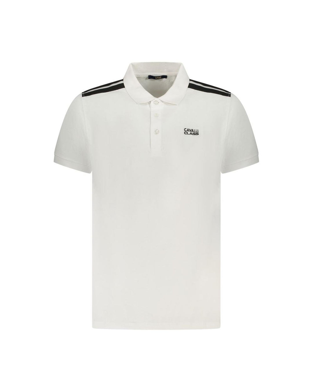 Cavalli Class Men's White Cotton Polo Shirt - 2XL