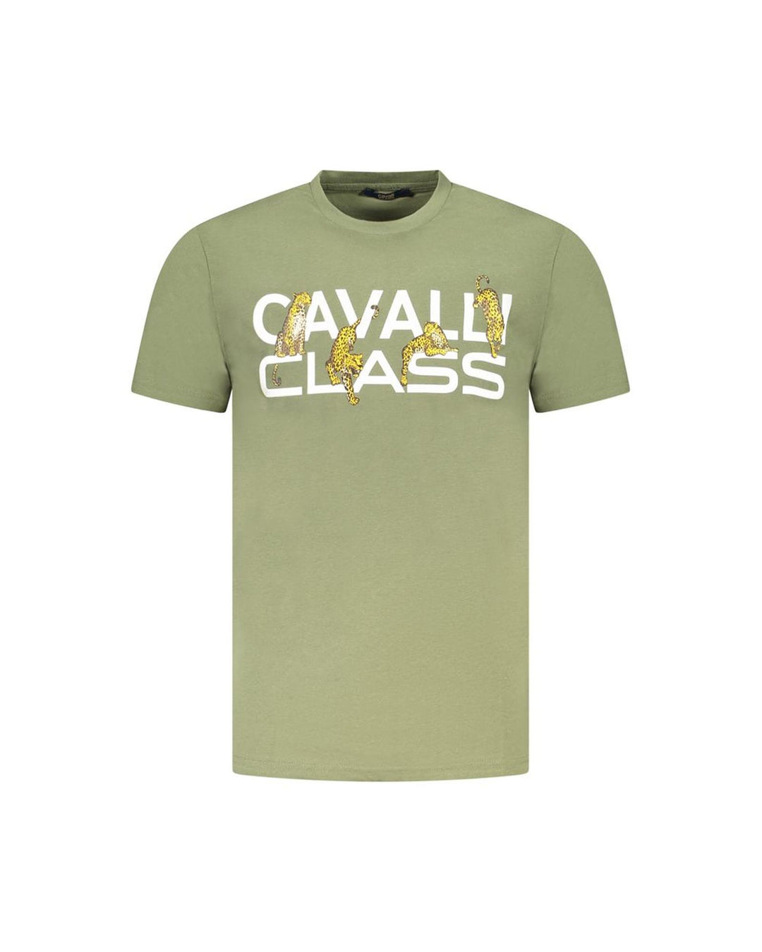 Cavalli Class Men's Green Cotton T-Shirt - L