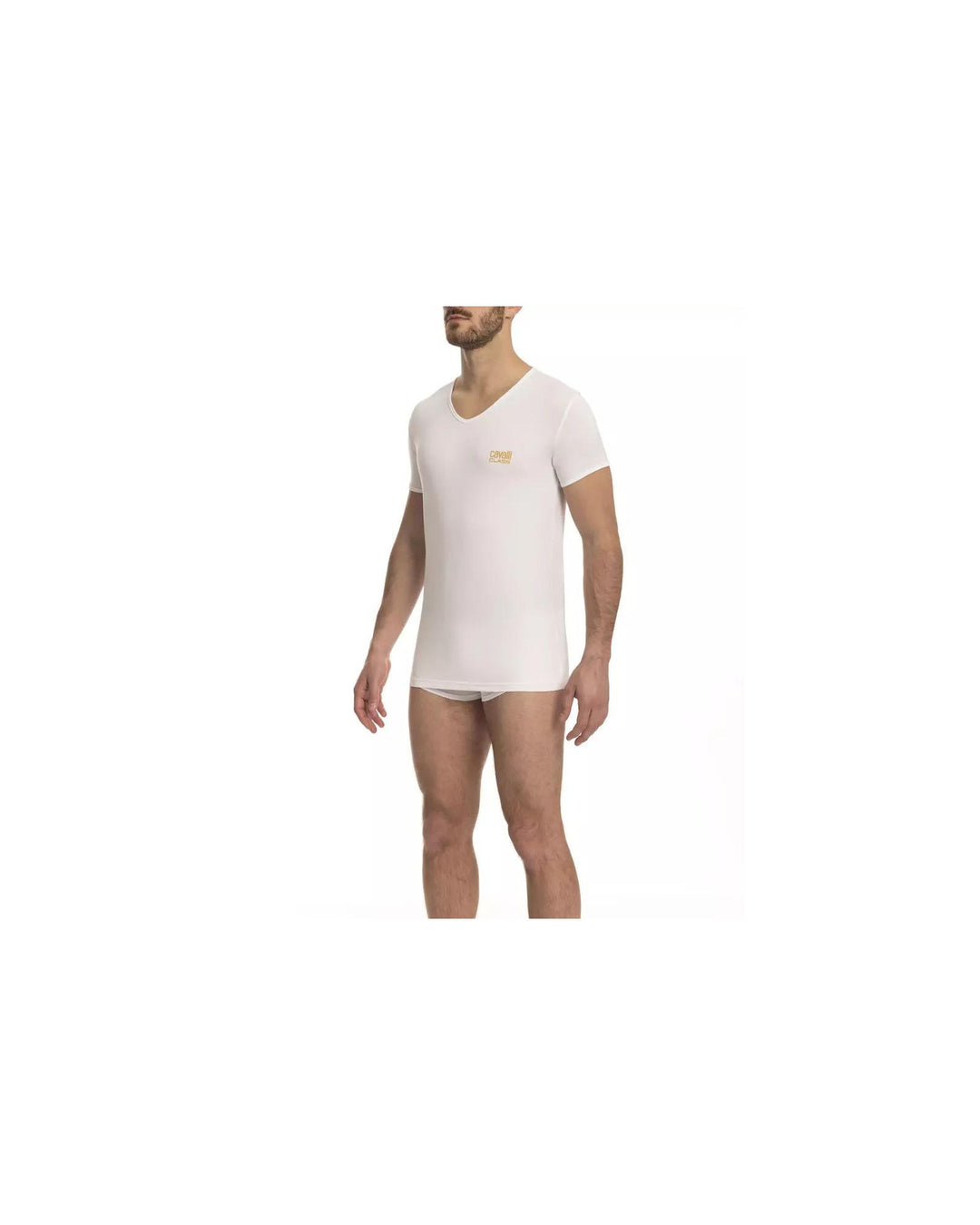 Cavalli Class Men's White Cotton T-Shirt - 2XL