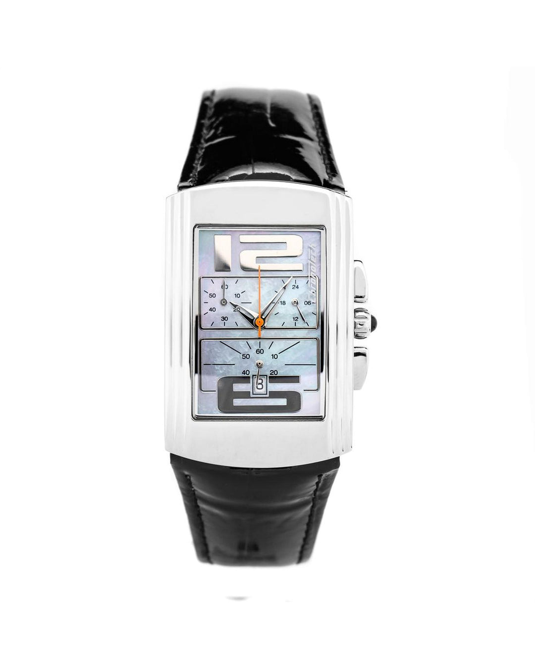 Chronotech Unisex's Black Leather Watch - One Size