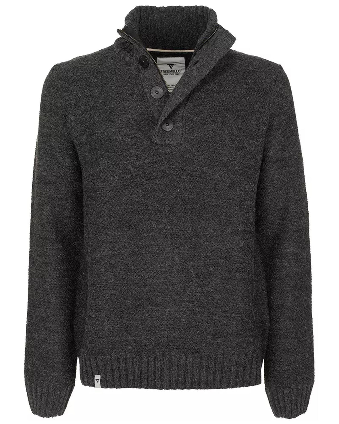 Acrylic Blend Sweater with Button Closure and Zip Up XL Men