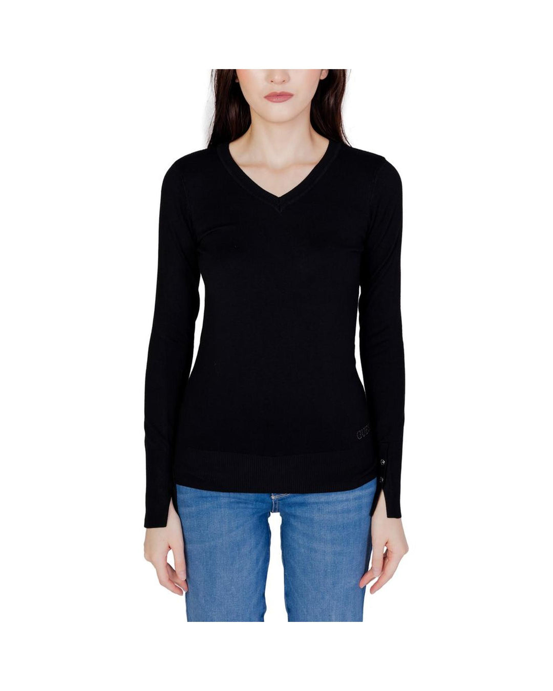 Guess Women's Black Cotton Tops & T-Shirt - 38 IT