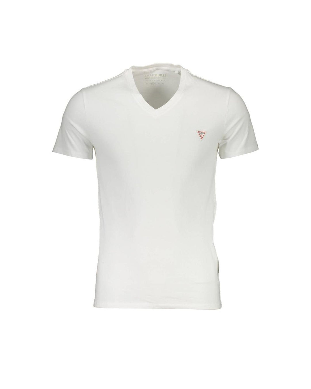 Guess Jeans Men's Chic White Slim Fit V-Neck Tee - 2XL