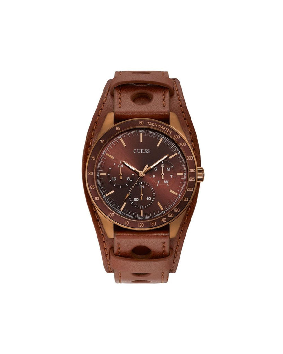 Guess Men's Brown Leather Watch - One Size