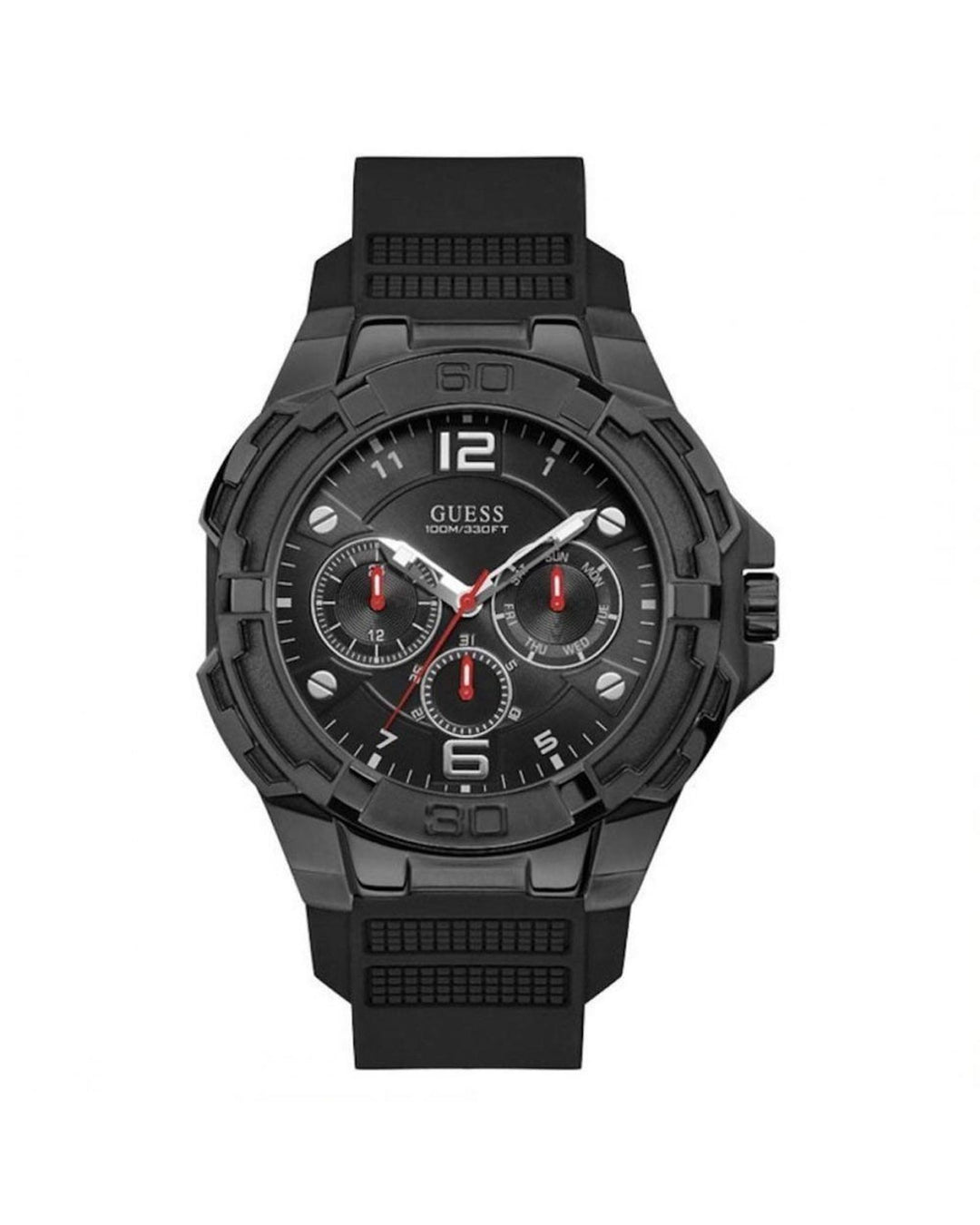 Guess Men's Black Silicone Watch - One Size