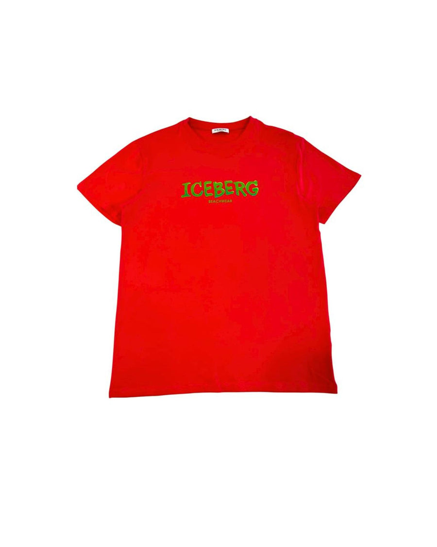 Iceberg Men's Red Cotton T-Shirt - S