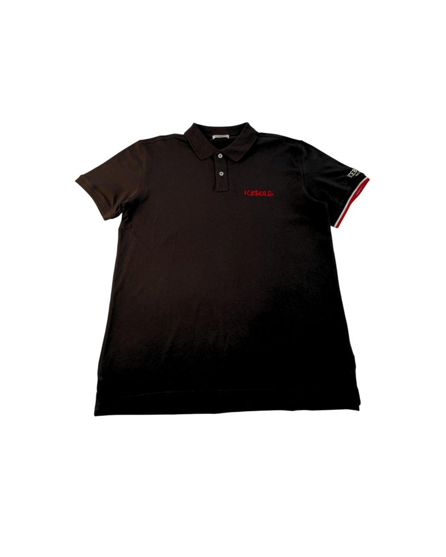 Iceberg Men's Black Cotton Polo Shirt - M