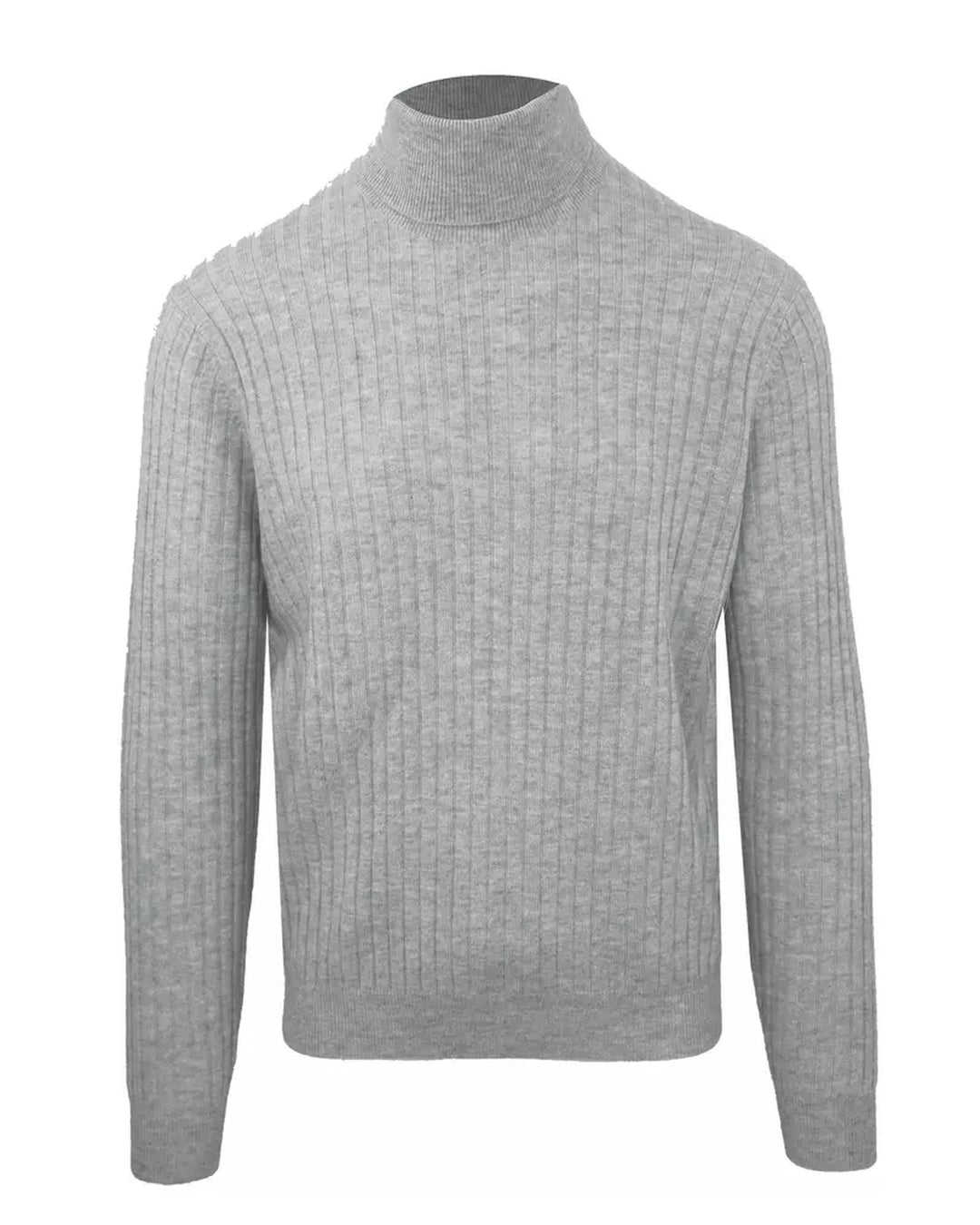 Cashmere Wool Blend Ribbed Turtleneck Sweater XL Men