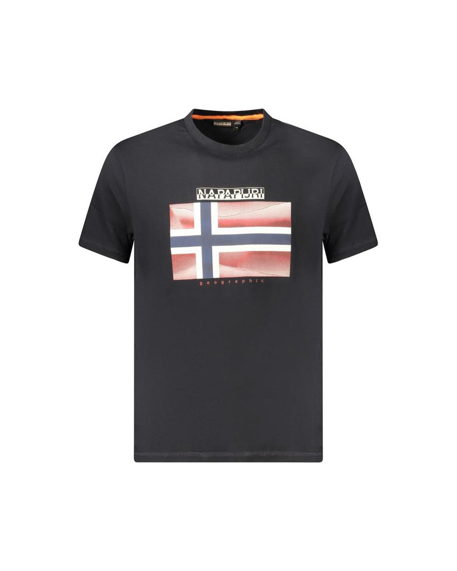 Napapijri Men's Black Cotton  T-Shirt - S