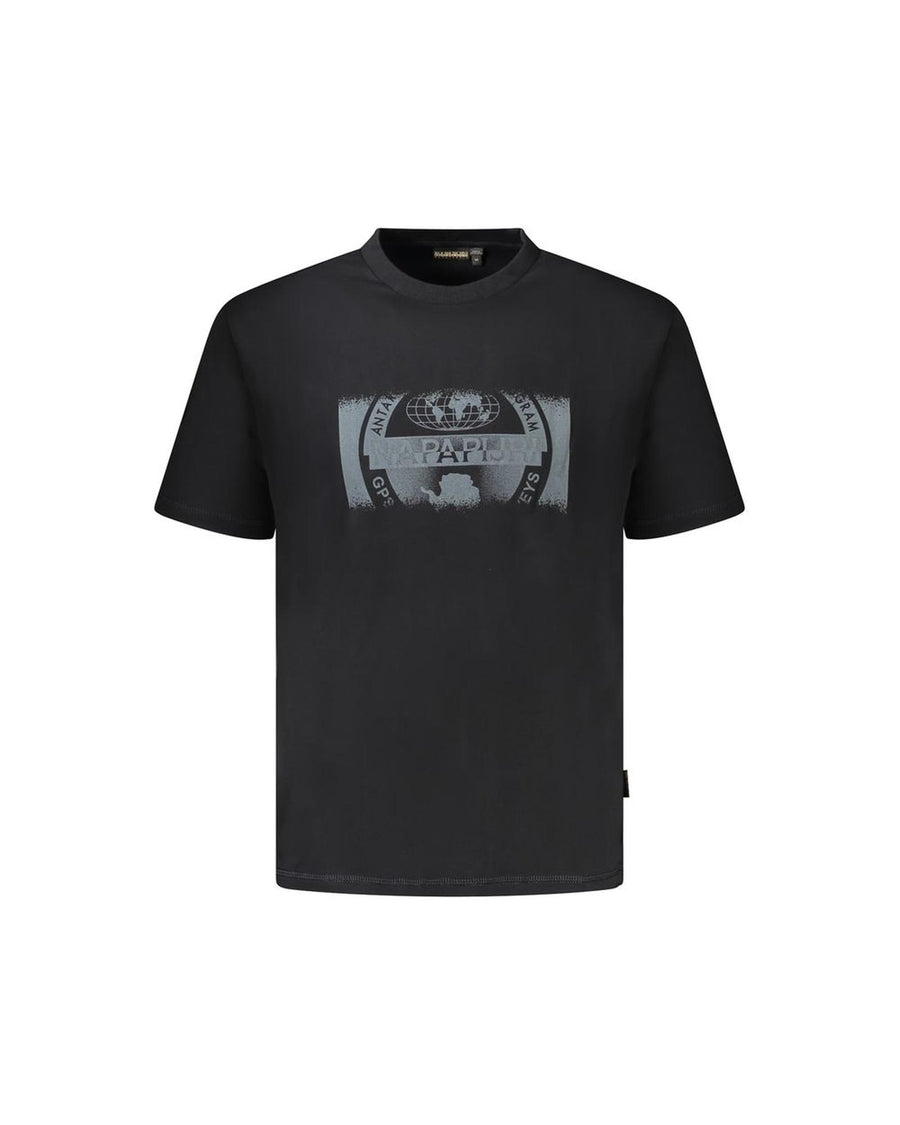 Napapijri Men's Black Cotton  T-Shirt - M