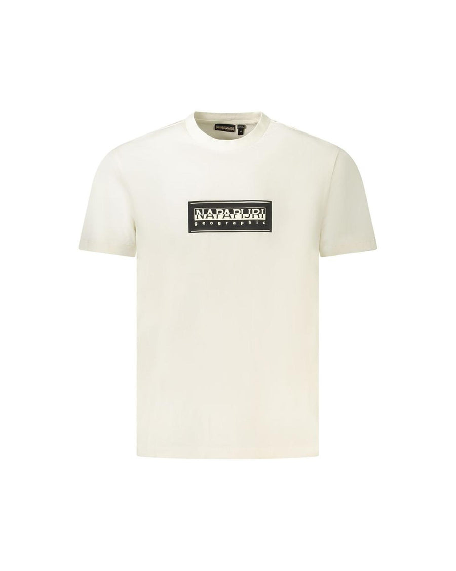 Napapijri Men's White Cotton  T-Shirt - M