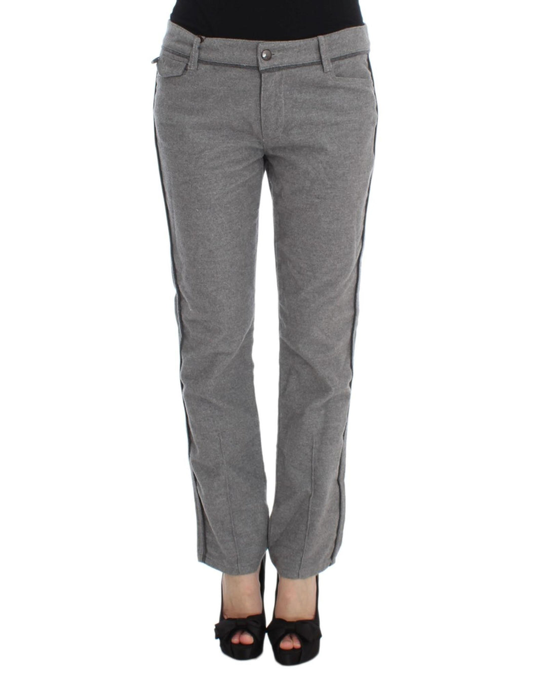 New Authentic Ermanno Scervino Gray Casual Pants 46 IT Women
