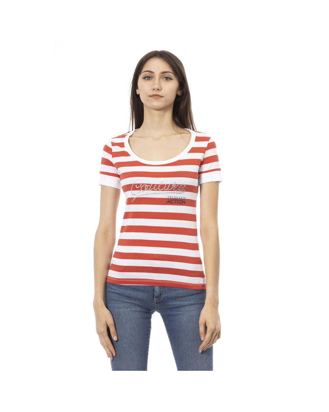 Trussardi Action Women's Vibrant Multicolor Short Sleeve Tee - M