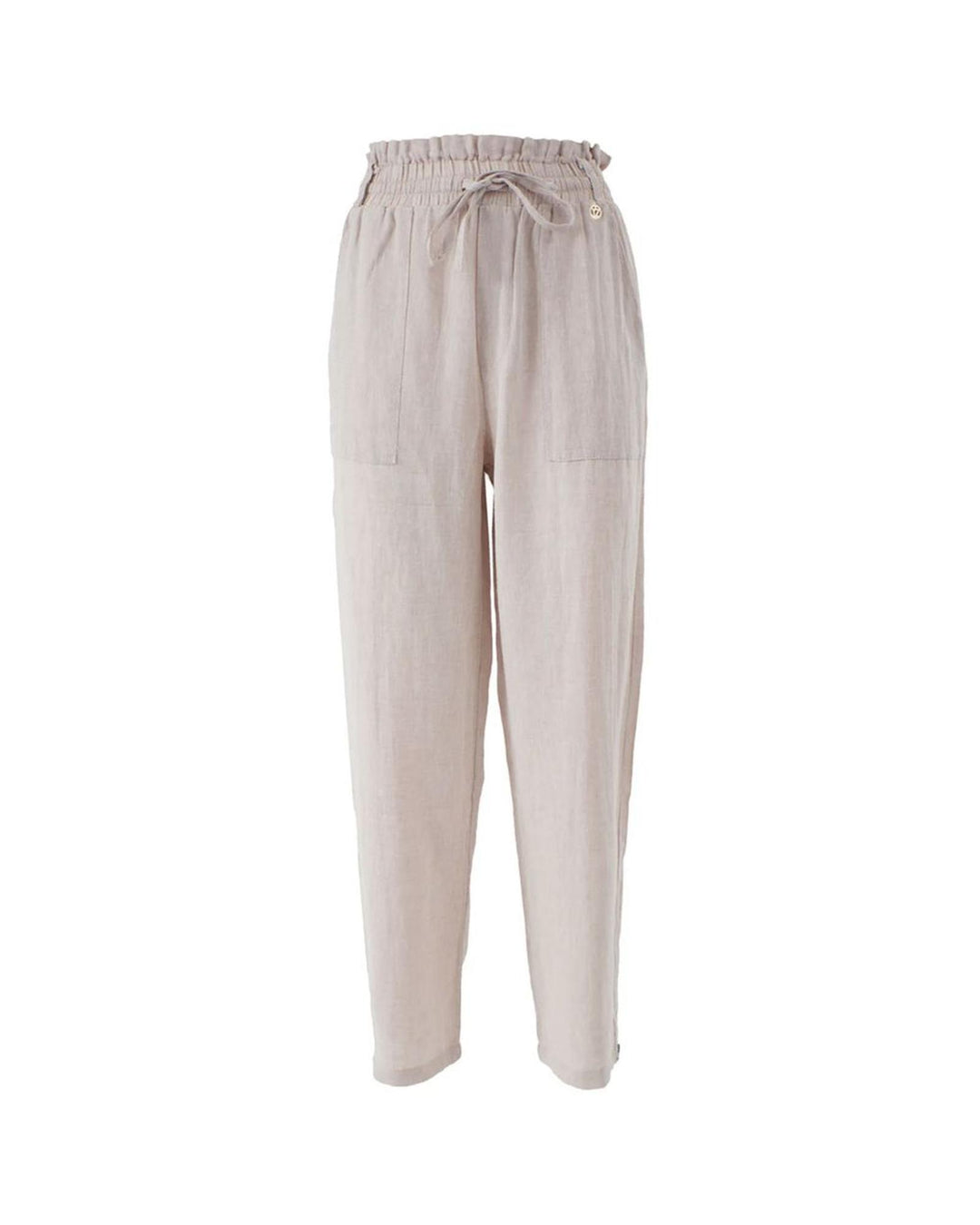 Yes Zee Women's Beige Linen Jeans & Pant - M