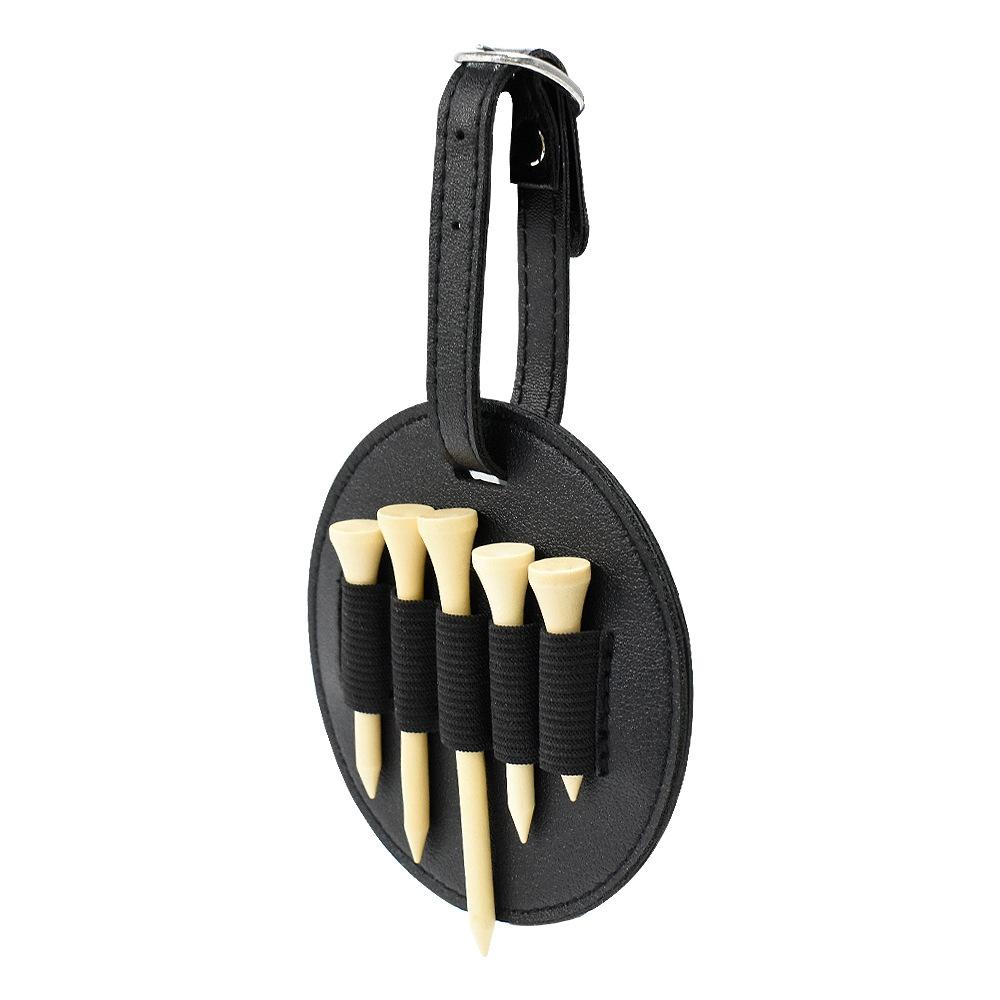 Double-sided Leather Golf Spike Insert Bag - Outdoor Waist Hanging Storage - Double-Sided Black
