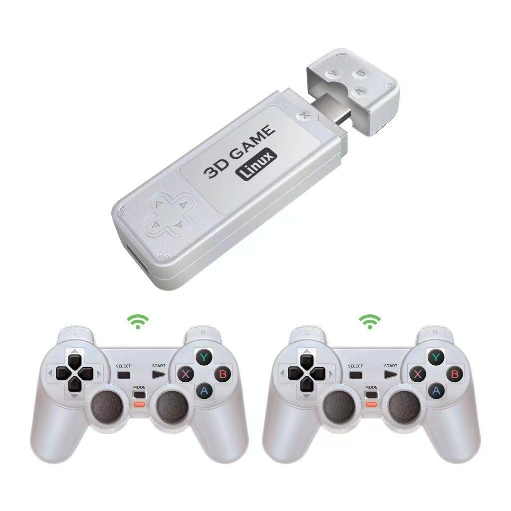 Portable 2.4G Wireless Game Console - 4K Hd Linux Stick - 128G Storage - 64G 9000+ Games