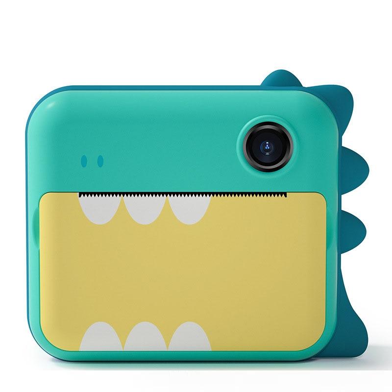 Children's Instant Camera with Dual-lens and Mini Print - Green Dinosaur - Green Dinosaur 16Gb